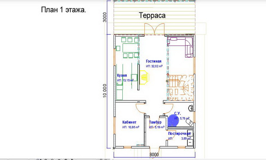 план 1 этажа